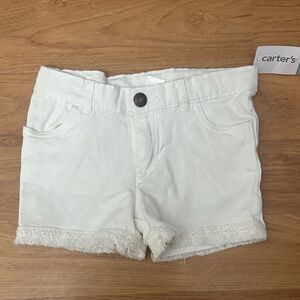 Carter's Toddler girls White Denim Shorts bohemian boho Size 4